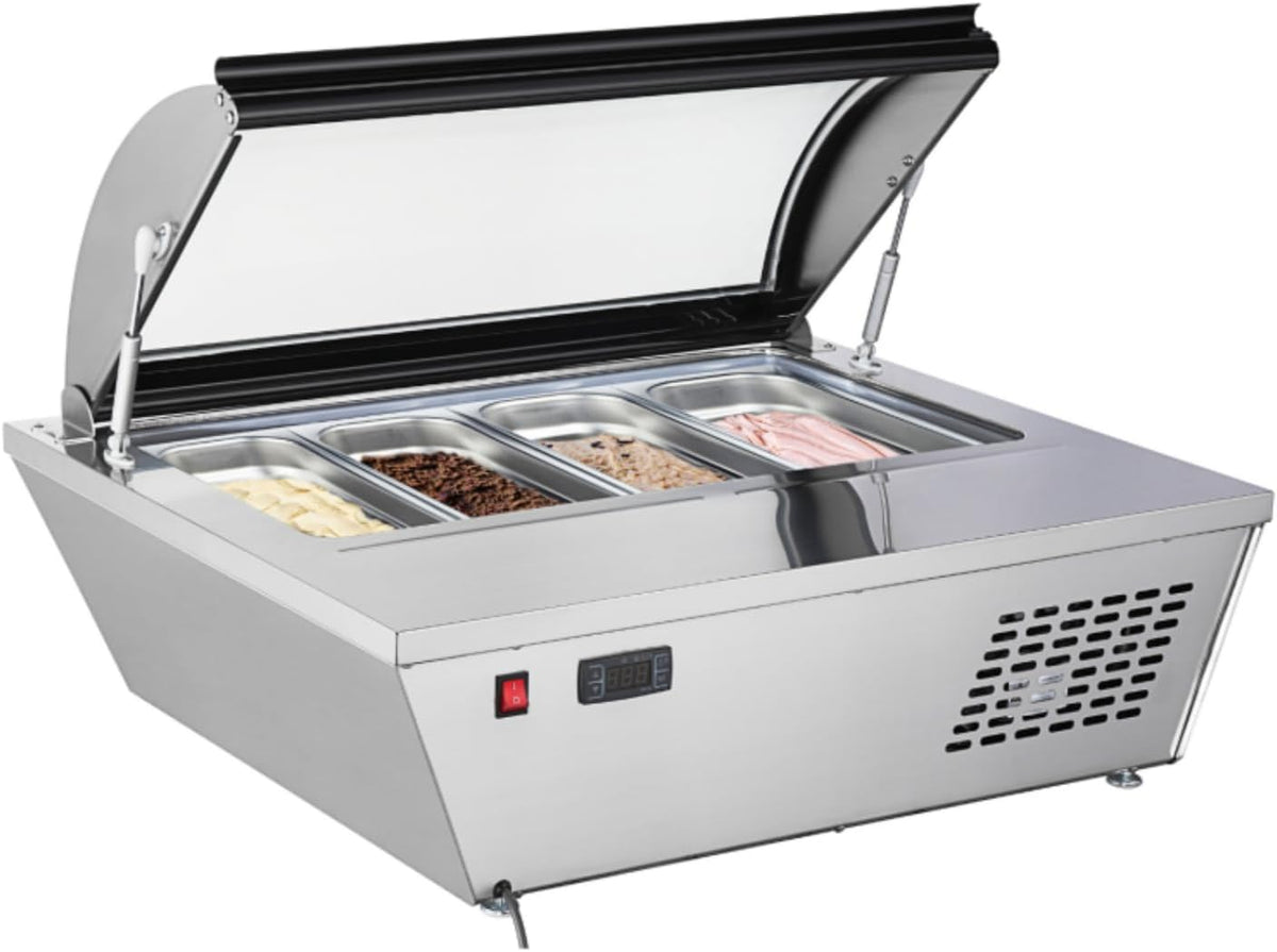 Générique réfrigérateur, 87 Litres, 5 Litres, Noir, Vitrine à Glace à Poser - 4 Bacs