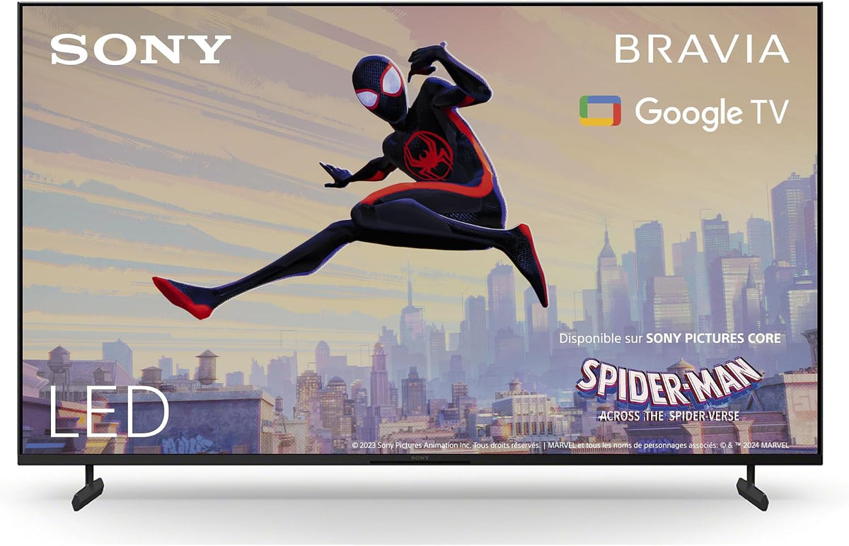 Sony téléviseur, 65X80, Noir, TV Bravia - KD- L : TV 4K Ultra HD LED, Google TV, Pack ECO, BRAVIA Core - Design Minimaliste [Classe énergétique F]