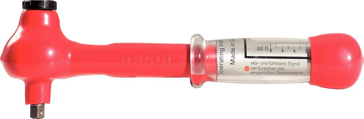 KS TOOLS Clés dynamométriques, Rouge/Blanc, 117.1401 Cliquet réversible isolé 1/4''
