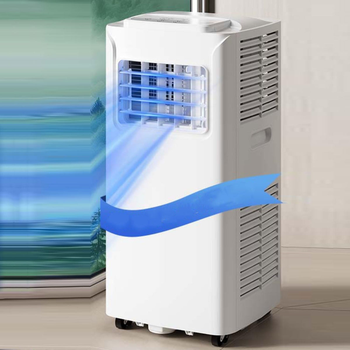 climatiseur portable Climatiseur, 28 m, Blanc, portable avec télécommande et minuterie 24 h