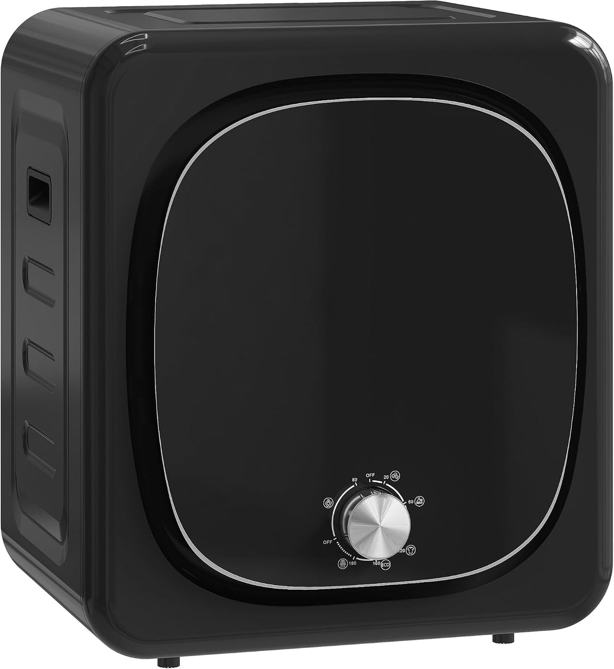 HOMCOM Sèche-linges à évacuation, 800 W, 2,5Kg, Noir/Argenté, Sèche Linge À Évacuation Compact 5 Modes De Séchage Noir