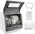 DAOHHFO Lave-vaisselles posables, 5 l, Blanc, Mini lave-vaisselle, séchage à haute température, portable, intelligent