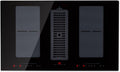 KLARSTEIN hotte aspirante, 654 m, Noir, 2-EN-1 Plaque Induction 4 Feux Electrique, Ventilateur Débit d'Air ³/h