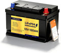 LISUATELI batterie, 12 V, 120 Ah, Noir/Gris, au lithium LiFePO4 avec surveillance par application, 100 A BMS