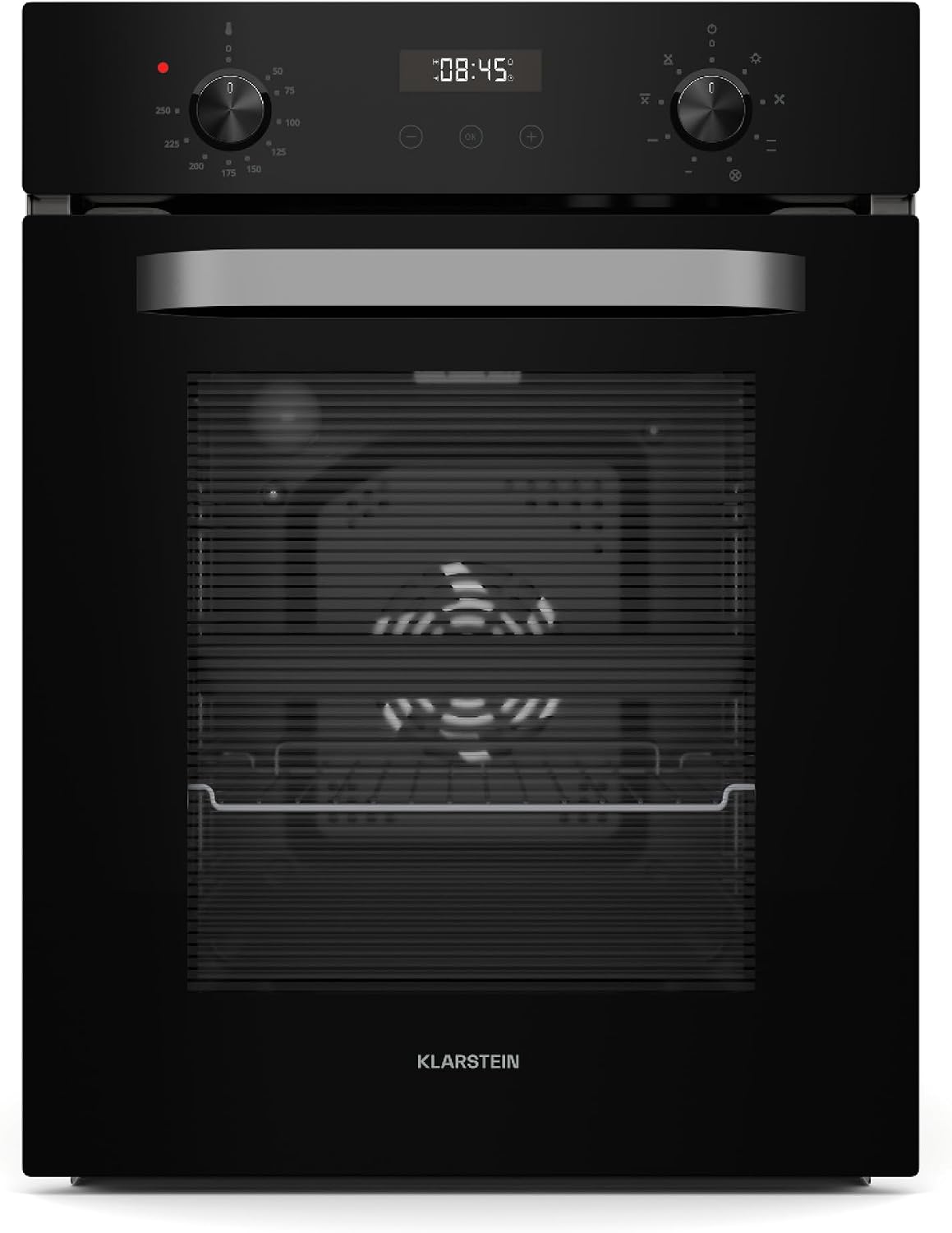 KLARSTEIN four encastrable, 45 cm, 49 L, Noir, SmartSlim, 9 Fonctions, Minuterie Numérique, Nettoyage à la Vapeur