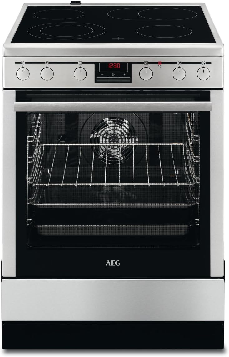 table de cuisson AEG, 85 x 59,6 x 60 cm, 60 cm, 72 l, Argenté/Noir