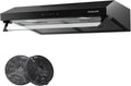 GASLAND hotte aspirante, 60 cm, 333 m, Noir, UC60BS à Double Moteur, Mode Circulation, Extraction Silencieuse ³/h