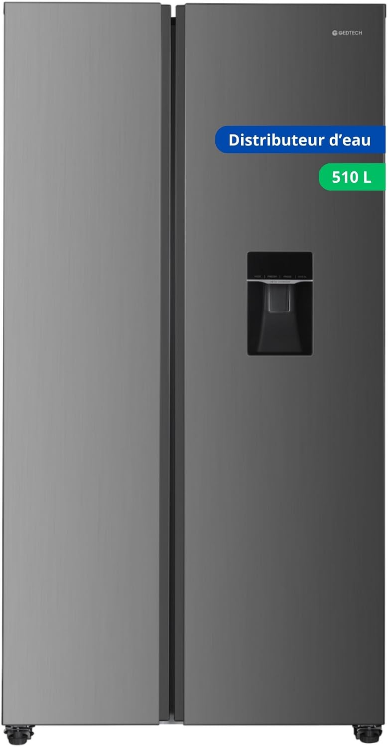 GEDTECH réfrigérateur, 510 L, 324 L, 181 L, Argenté, multi-portes GSBS510IXT ( + ) - Inox