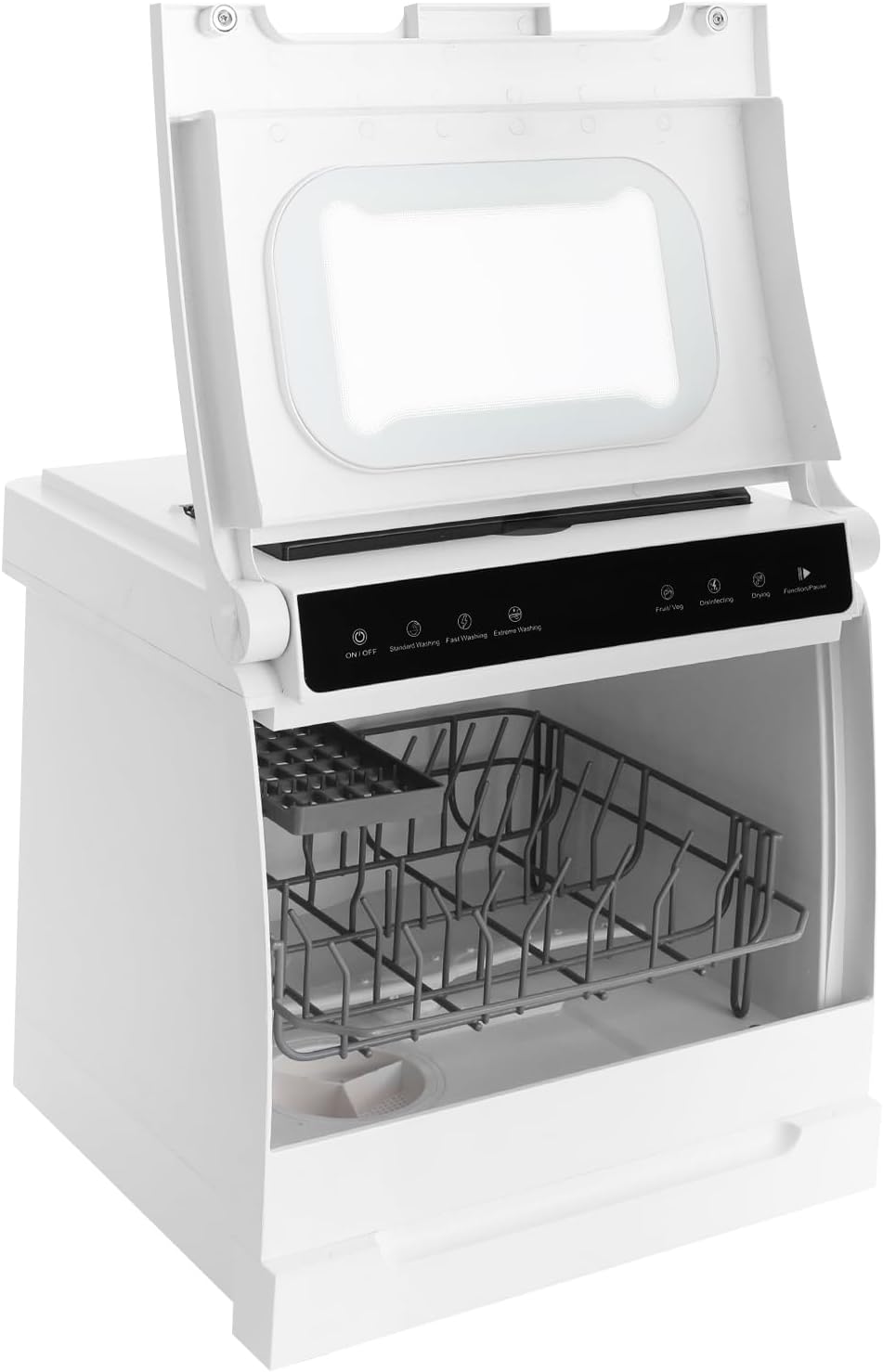 bureau Jerool, 46 x 41 x 46 cm., 1100 W., 220 V., 52 dB., blanc., Lave-vaisselle de table, compact et autonome