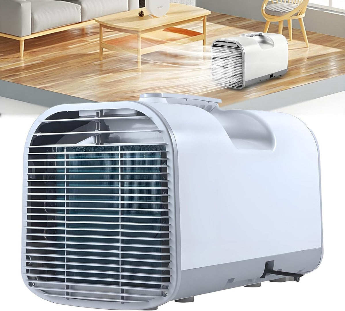Climatiseurs portables GZGHRZQS, <45 dB(A), 4095 BTU, 420 W, Blanc, Climatiseur De Voyage Portable à 3 Vitesses