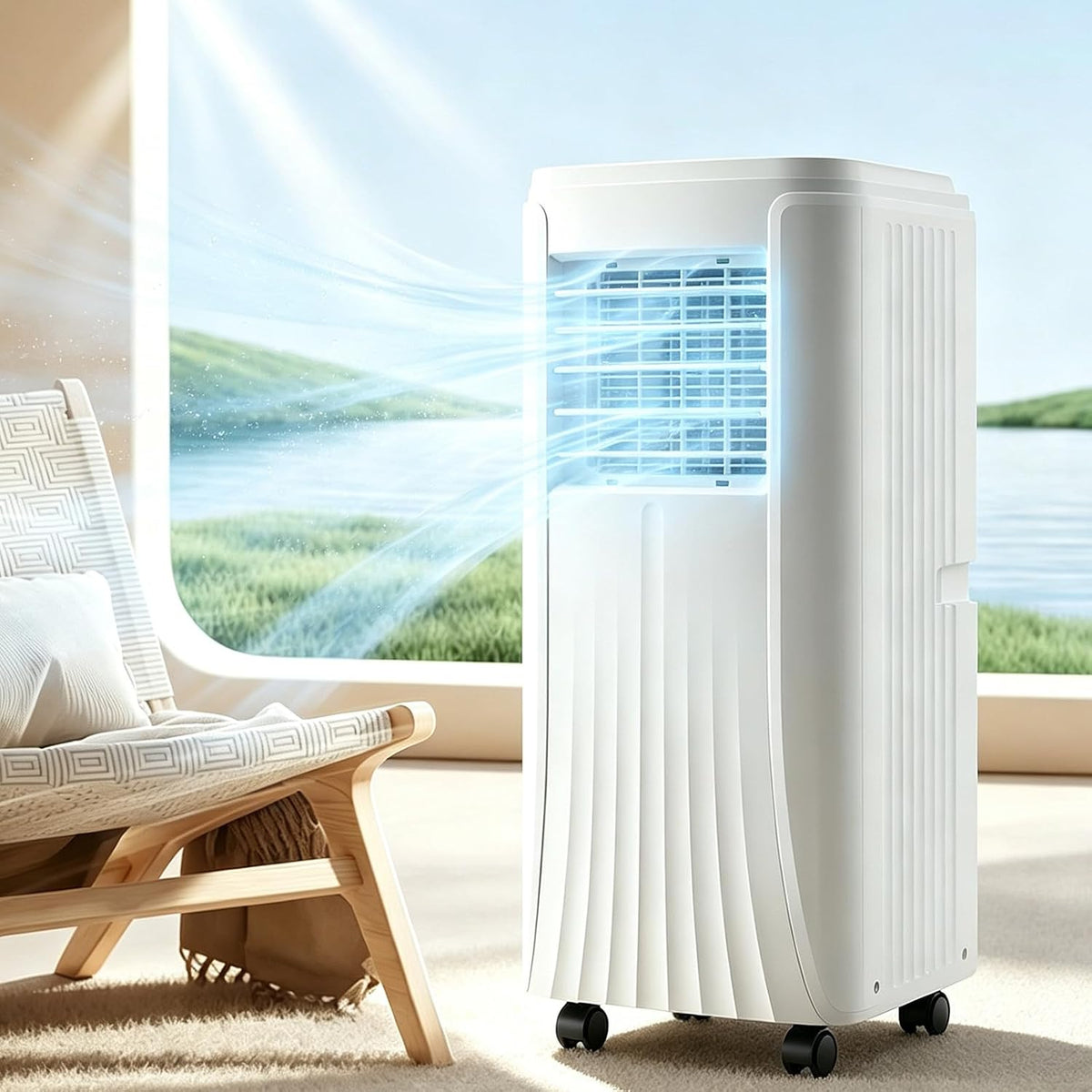 climatiseur portable ZYLDDS, <48 dB, 000 BTU, 12000 BTU, Blanc, 12 pour pièces jusqu'à 350 pi², Fonctions rafraîchisseur