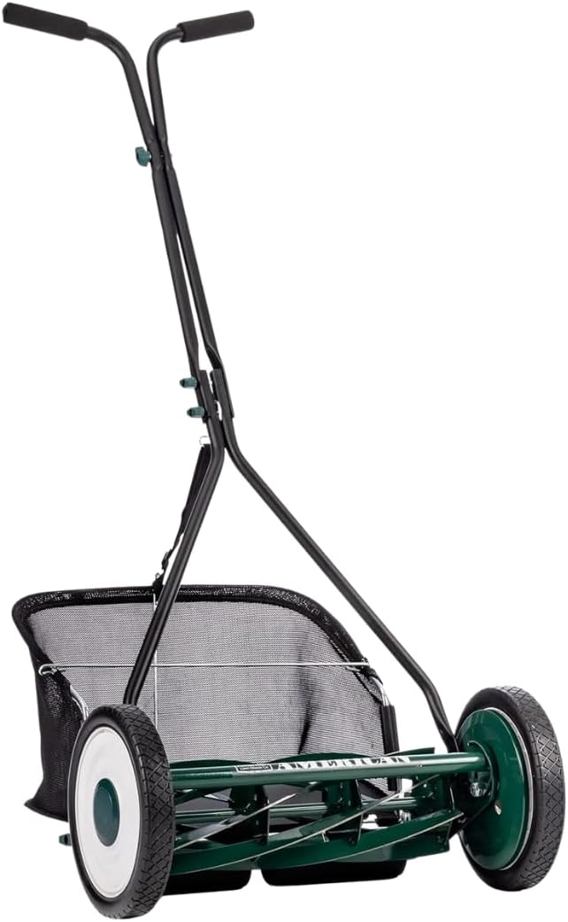 Venteo Tondeuses hélicoïdales, 40,6 cm, Gris/Noir, Tondeuse Hélicoïdale Manuelle 7 Lames avec Bac de Ramassage