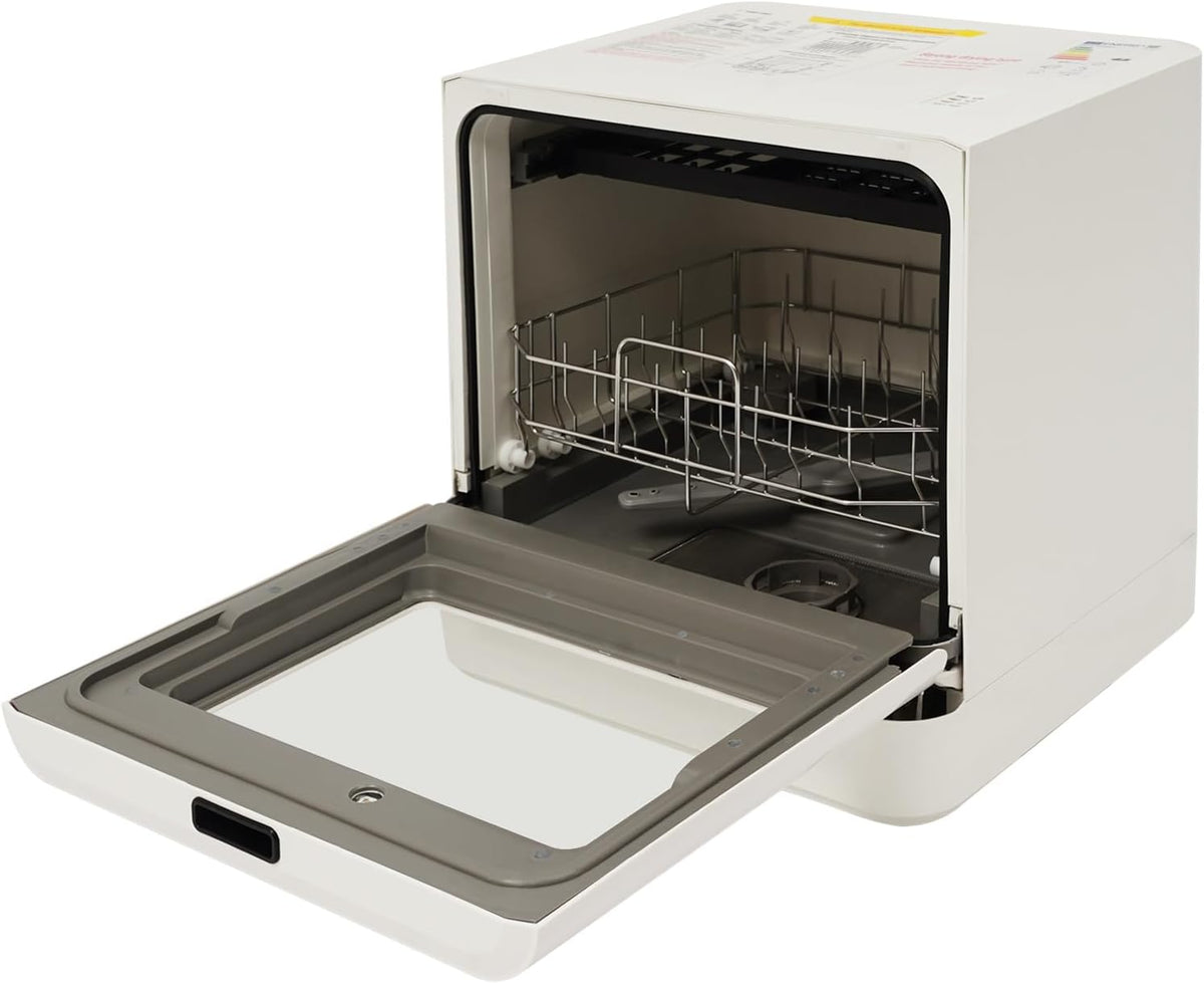 Lave-vaisselles portables YyanLAK, 43 x 39 x 46 cm., 6 à 8 assiettes ou bols, 800 W., 220-240 V., 52 dB., blanc., Mini lave-vaisselle de table