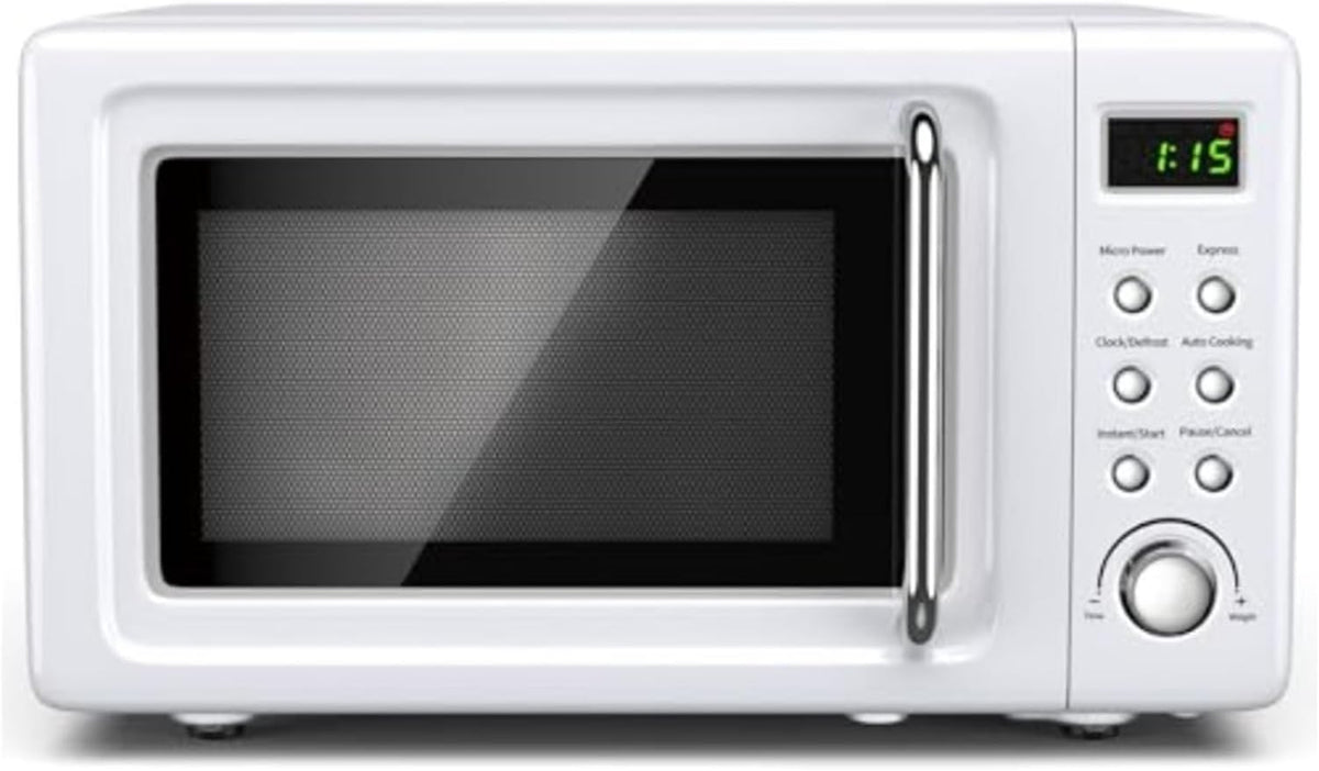 ZGQFLxNYTPC Fours micro-ondes, 220 V, Argenté, Four à micro-ondes de comptoir rétro 0