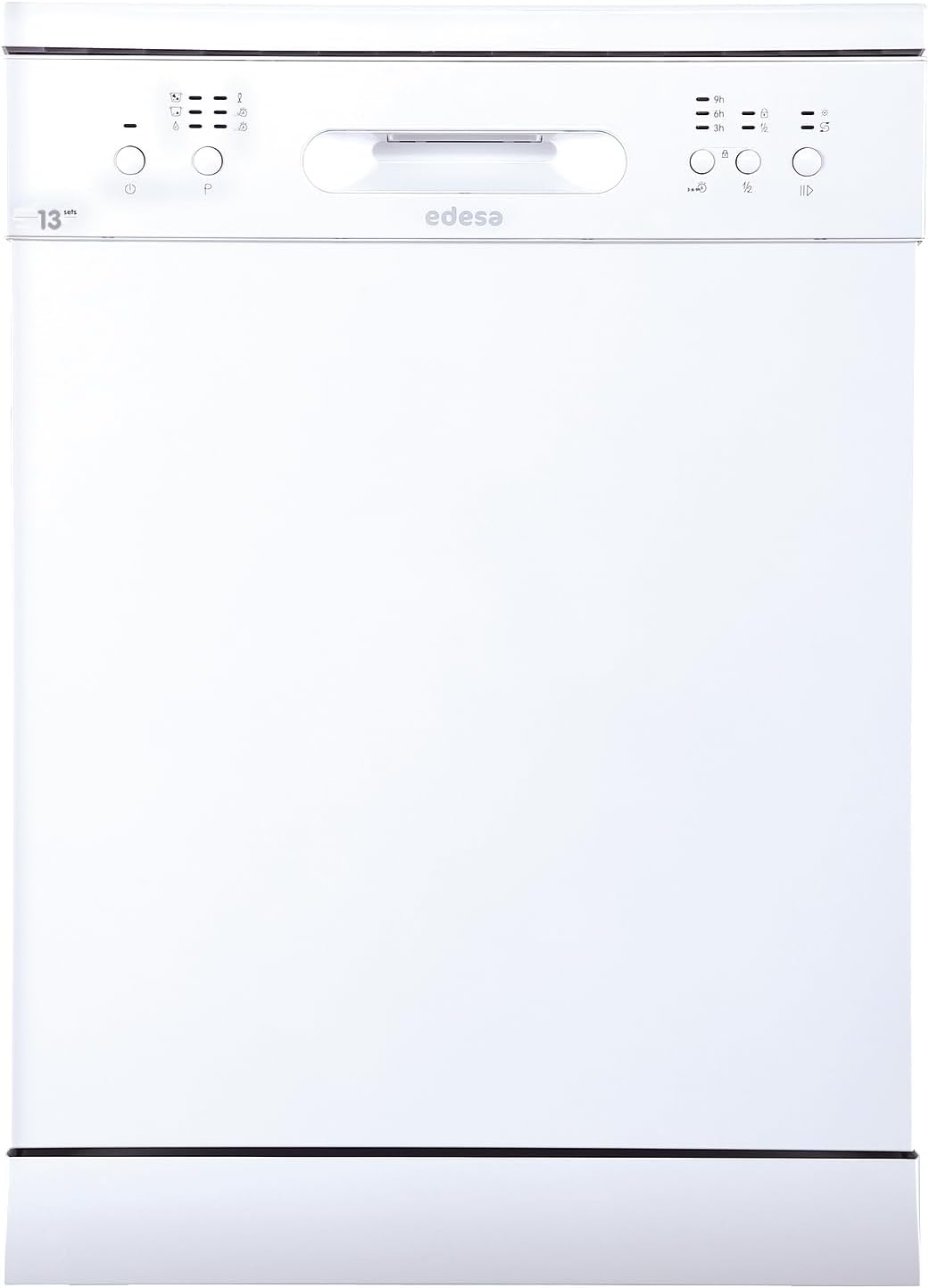 EDESA Lave-vaisselles standards, 6130 WH, 60 cm, Blanc, Lave-vaisselle à installation libre, Modèle EDW, 6 programmes