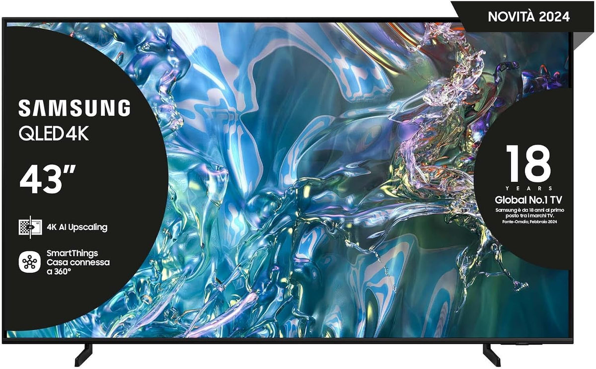 Samsung téléviseur, Gris, TV QE43Q60DAUXZT QLED 4K, Smart TV 43' Quantum Processor Lite 4K, Q-Symphony & OTS Lite