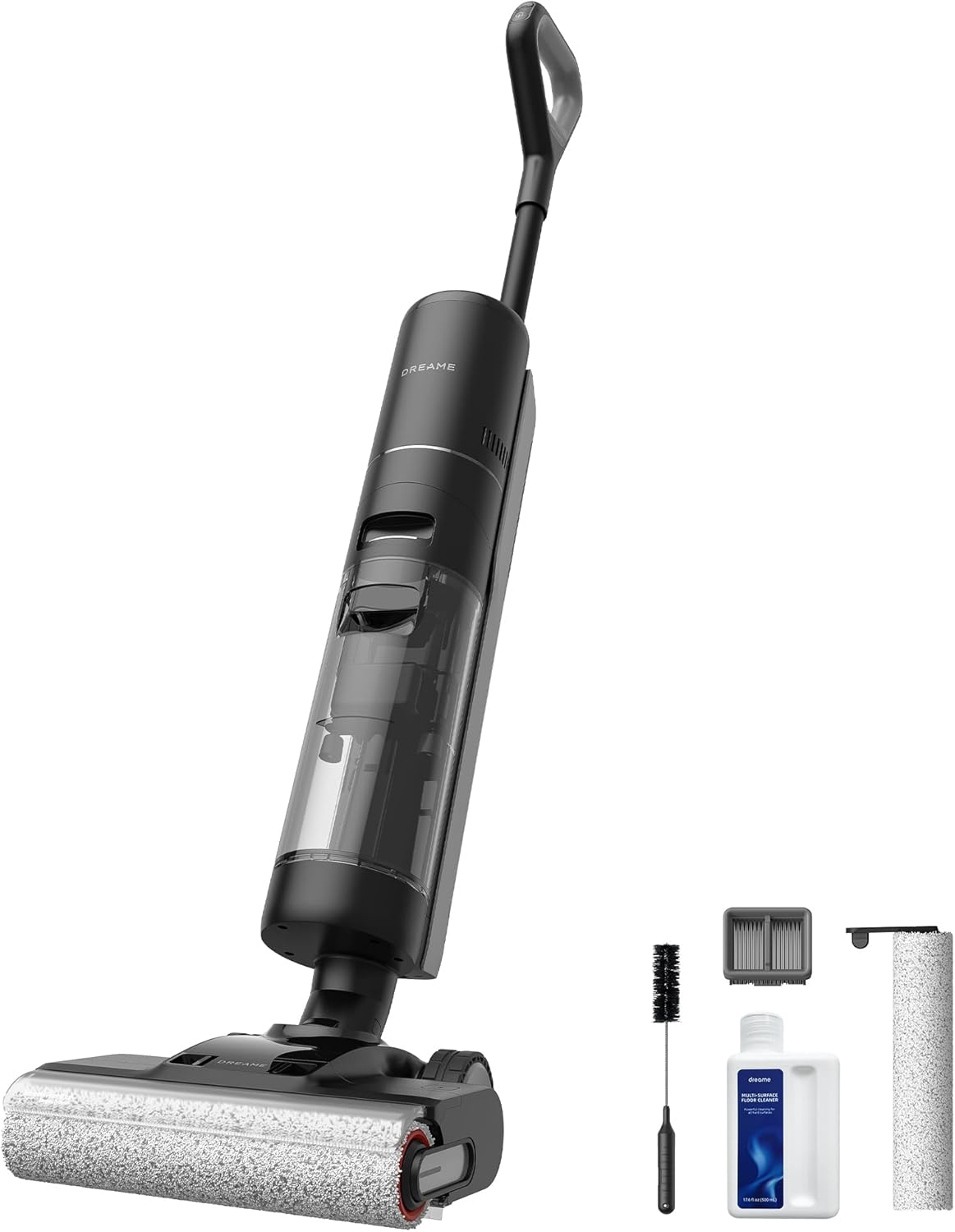 dreame aspirateur eau et poussière, 18 kPa, Gris/Blanc, Lavage 60 °C, Séchage air Chaud 30 Min, Nettoyage Auto Double Rotation