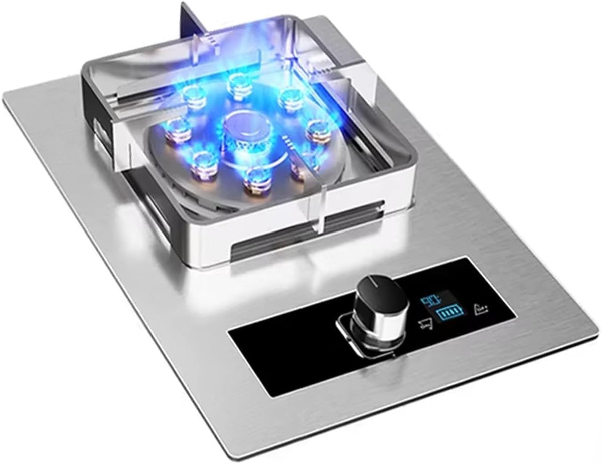 Cuisinière Plaques de cuisson, 9,8 KW, Argenté, De Comptoir En Acier Inoxydable, À Gaz À Brûleur, Grand Brûleur À 9 Cavités