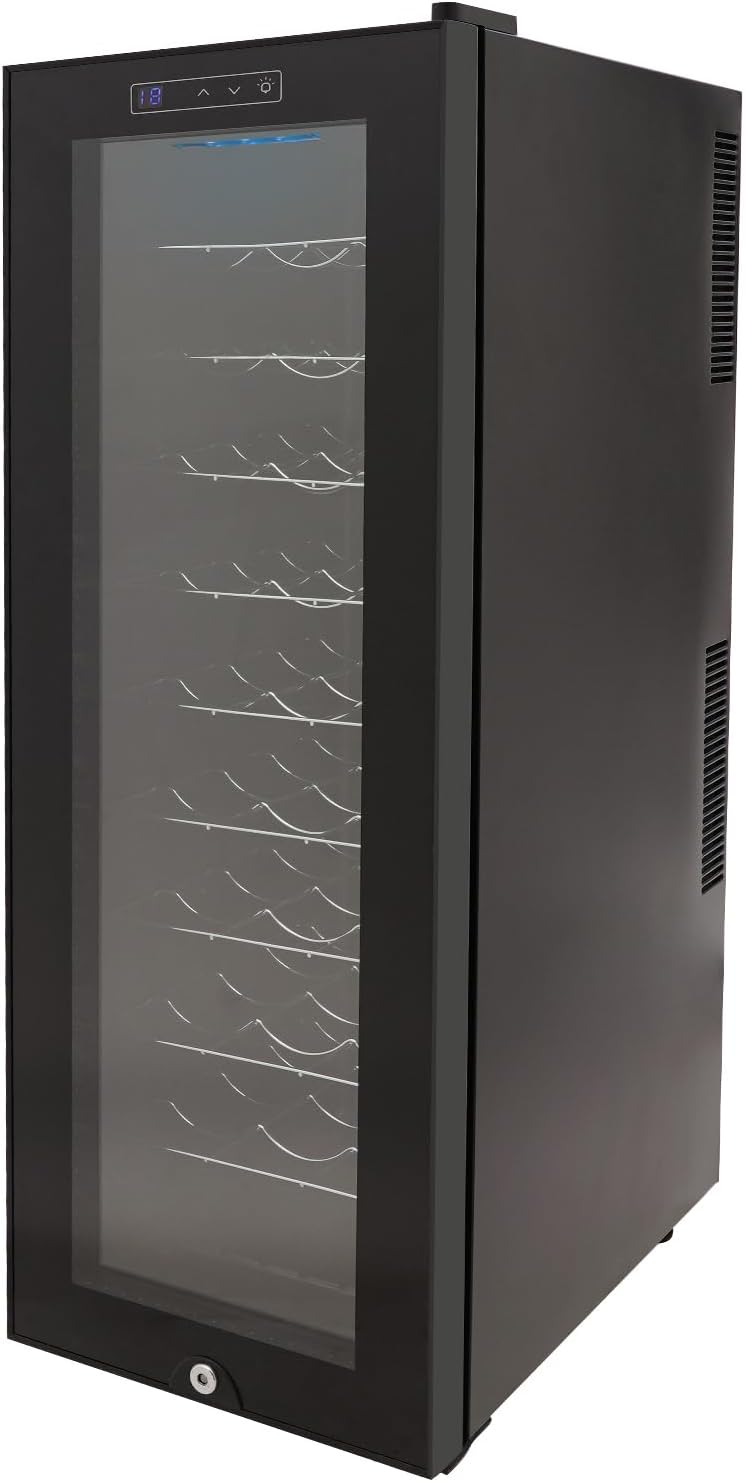 HPDTZ réfrigérateur, 50,5 x 34,5 x 98,5 cm., 76 litres, tôle laminée à froid, verre trempé, noir