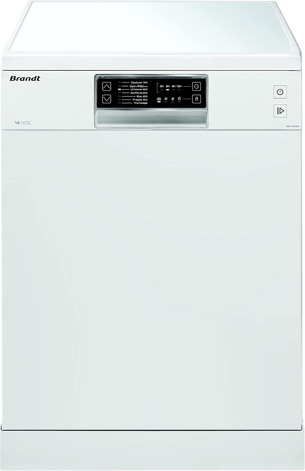 BRANDT Lave-vaisselles standards, 60 cm, Noir, Lave vaisselle DSF14524 W
