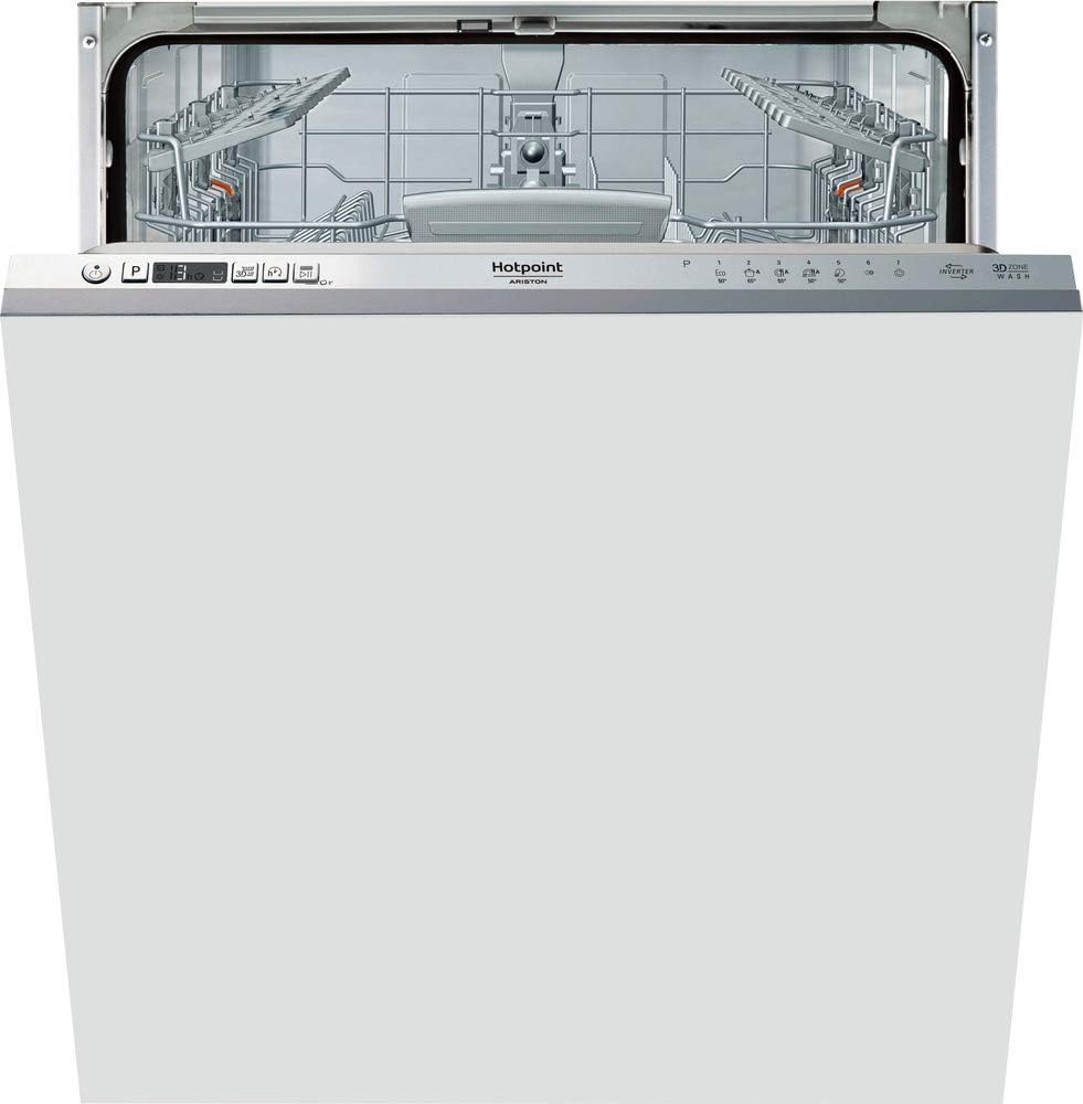 Hotpoint Lave-vaisselles standards, 60 cm, 43 dB, Argenté, - HI5030 W Lave-vaisselle Intégrable avec 14 Couverts - Zone Wash 3D
