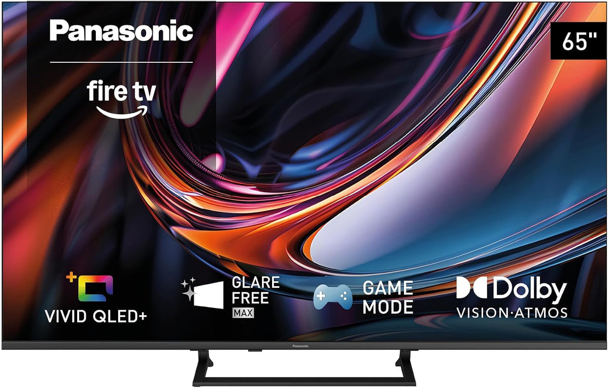 Panasonic téléviseur, 164 cm, Noir, TV-65W80C, 4K UHD Vivid QLED+, Glare Free Max Fire TV, AI 4K Colour Engine