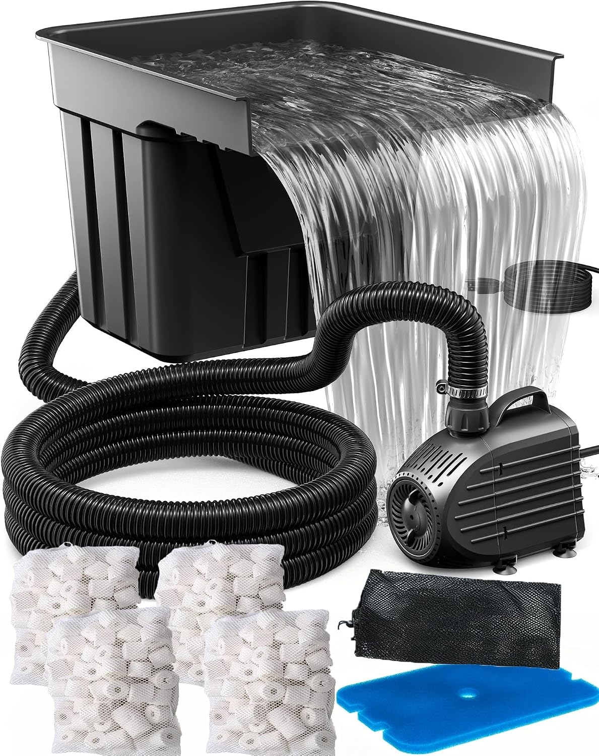 Biling Kits pour jardins aquatiques, 80 W, 4500 l, Noir/Gris, jeu d'eau, terrasse