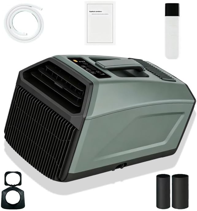 climatiseur portable Efficieran, 28 × 51 × 30 cm / 11 × 20 × 11,8 po, 36–49 dB, 5000 BTU, 400 W, Blanc, Climatiseur Mobile pour Tente