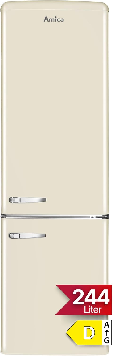 Amica réfrigérateur, 181 cm, 55 cm, 244 l, Beige, KGCR 387 101 B Retro -congélateur, /EEK C/autonome
