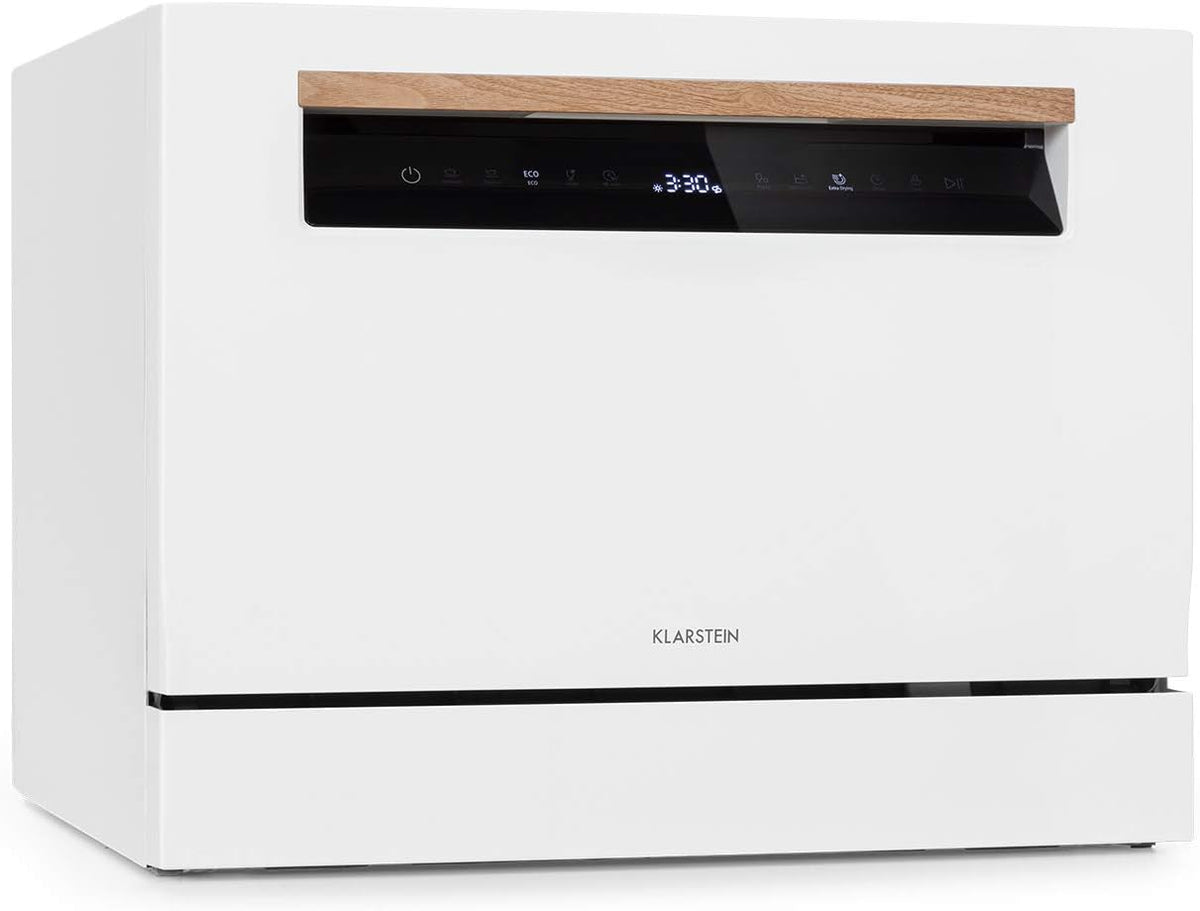 KLARSTEIN Lave-vaisselles compacts, 1380 W, 6,5 L, 49 dB, Noir/Blanc, Lagoona Mini lave-vaisselle pose libre
