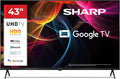 Sharp téléviseur, 2x10, 2.1x4, Noir, 43HL4365E - Google TV, Frameless, Dolby Vision HDR, Google Assistant avec Microphone