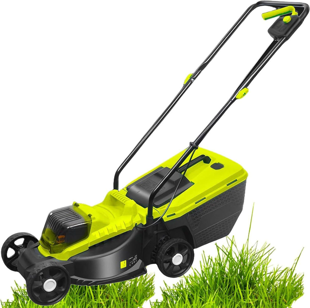 JJENXYYDS tondeuse à gazon, 40 V, 96 dB, 4 Ah, Vert/Noir, sans Fil avec Hauteur de Coupe réglable sur 3 Positions