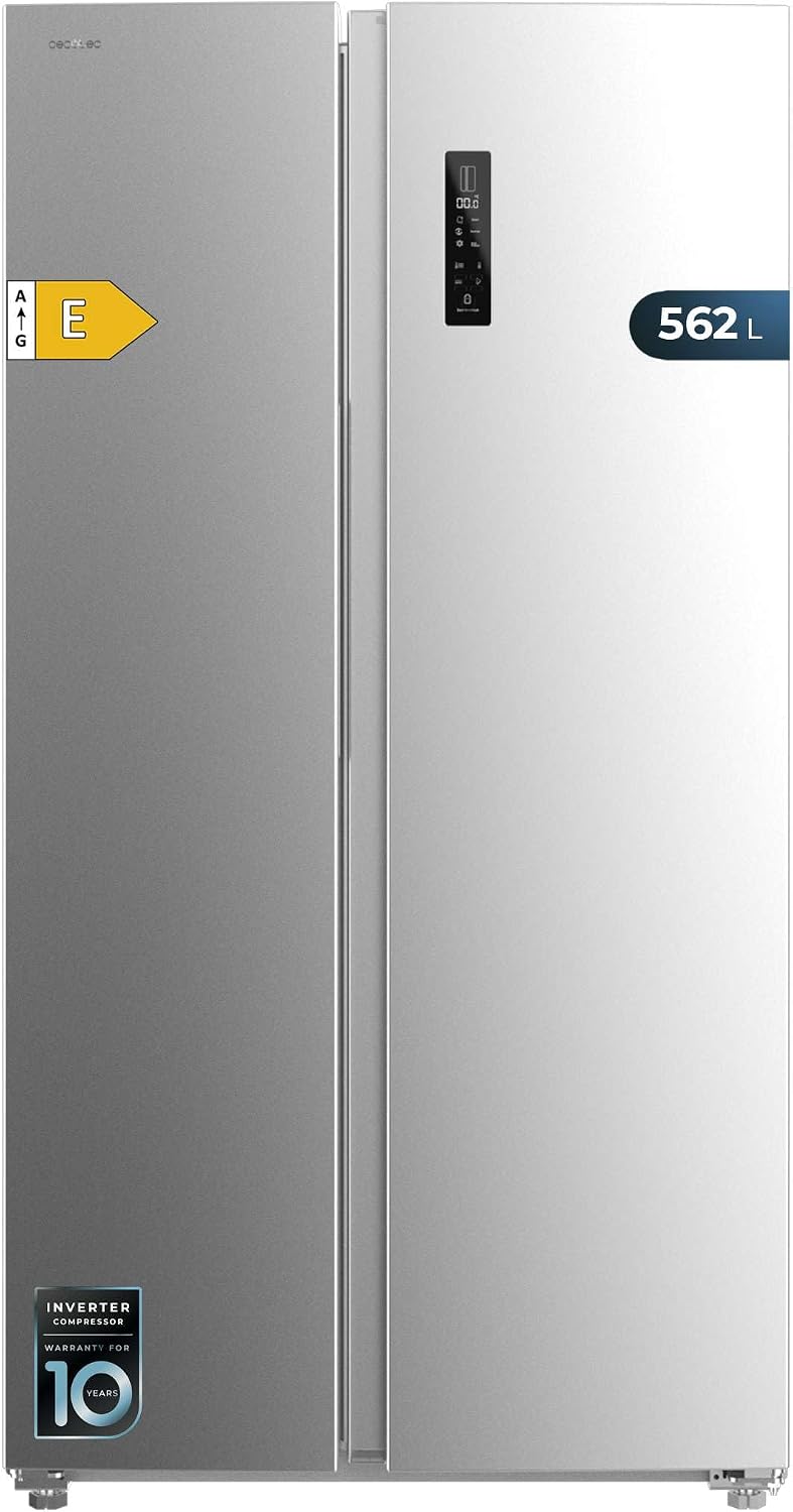 Cecotec réfrigérateur, 562 L, Argenté, américain Bolero CoolMarket SBS 562 Inox E. inoxydable, Total No Frost