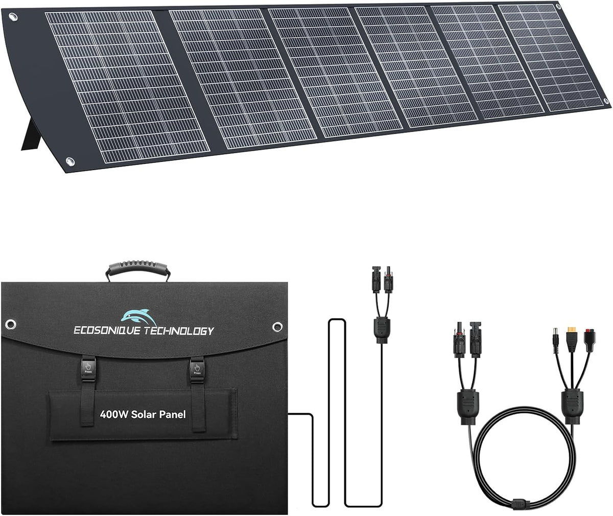 Ecosonique Technology groupe électrogène, 400 W, 40 V, Gris/Noir, Panneau solaire portable de pour la plupart des centrales électriques