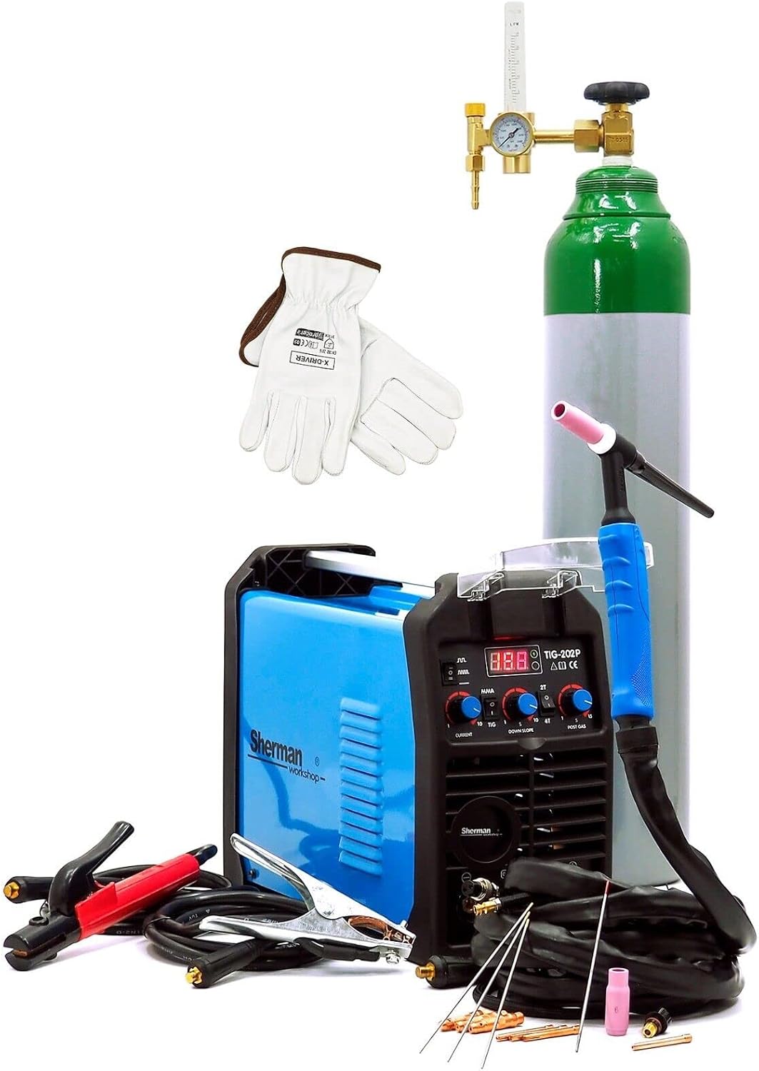 Kit Équipement pour soudage TIG, Blanc/Bleu