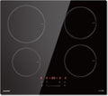table de cuisson Comfee, 7400 W, Noir, ' à Induction, 4 Brûleurs, 9 Niveaux de Puissance, Fonction Boost, Surface Agrandie de 20%