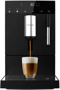 Cecotec machine à café, 1350 W, 1,1 L, Noir/Argenté, Cafetière Compacte Superautomatique avec Cuiseur Vapeur Compact Cremmaet