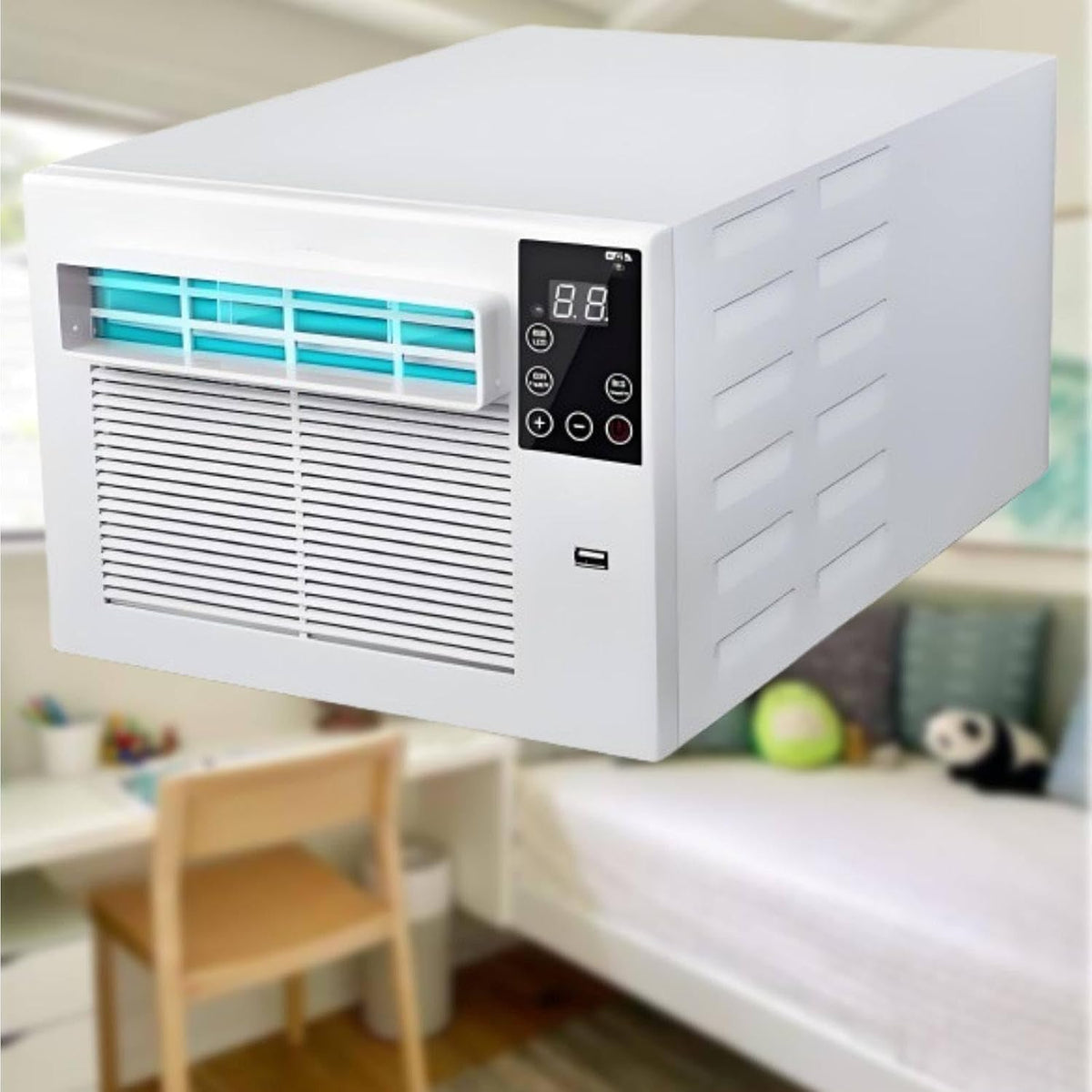 MhWrughts climatiseur portable, 285 x 230 x 460 mm, 1881 BTU, Blanc, Mini climatiseur à réfrigérant R290, Refroidissement Rapide