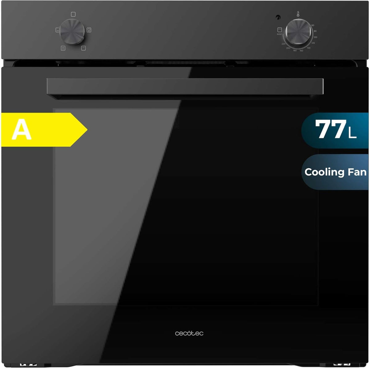 Cecotec Fours vapeur, 77 L, 2800 W, Argenté, Four Intégrable Bolero Hexa C126000 Dark Inox A, 4 Fonctions, Mode Convection