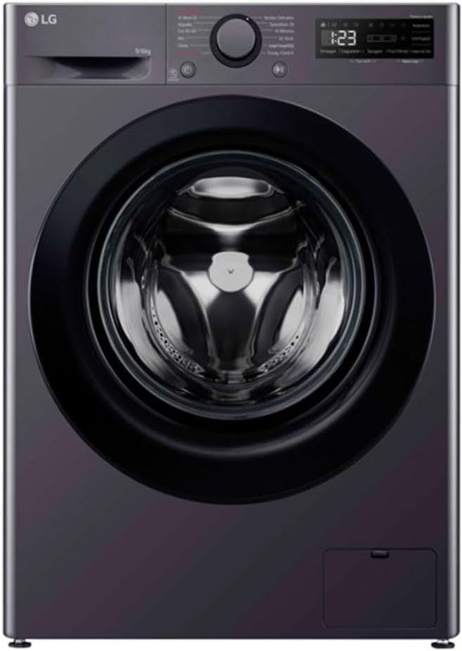 LG lave-linge, 9 kg, Noir, séchant F4DR509S6M
