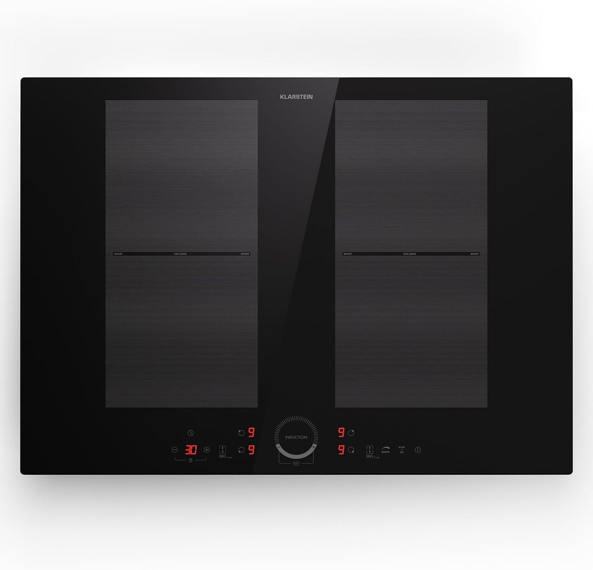 KLARSTEIN Tables de cuisson, 7000 W, Noir, Plaque à induction, plaque vitrocéramique, table à induction 4 plaques