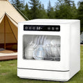 QIUNAOZI Lave-vaisselles posables, 43 cm (L) × 39 cm (l) × 46 cm (H), 8 couverts (8 bols et assiettes), 800 W, 42 dB, Blanc