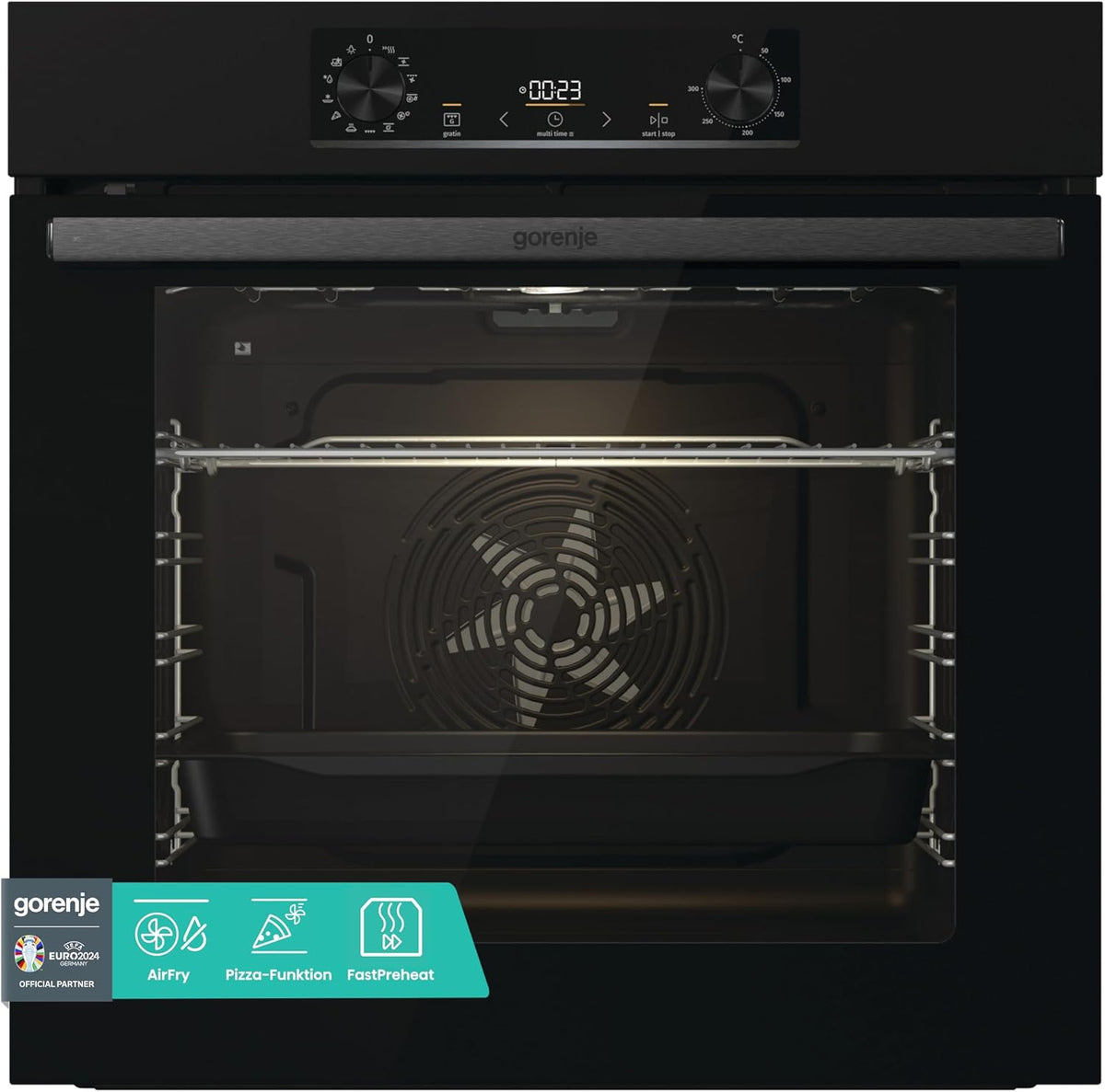 Gorenje four encastrable, 77 Litres, Noir, BPS 6737 E02B, Pyrolysis, ExtraSteam, Gentle Close and Open, PerfectGrill
