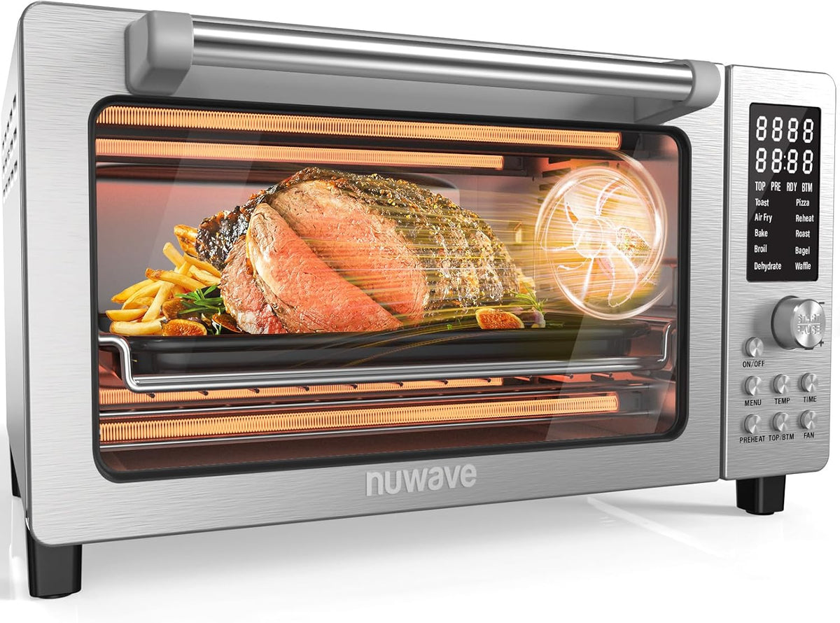 Nuwave four à pizza, Argenté, Four à convection 12 en 1, super convection plus rapide et croustillante, personnalisable