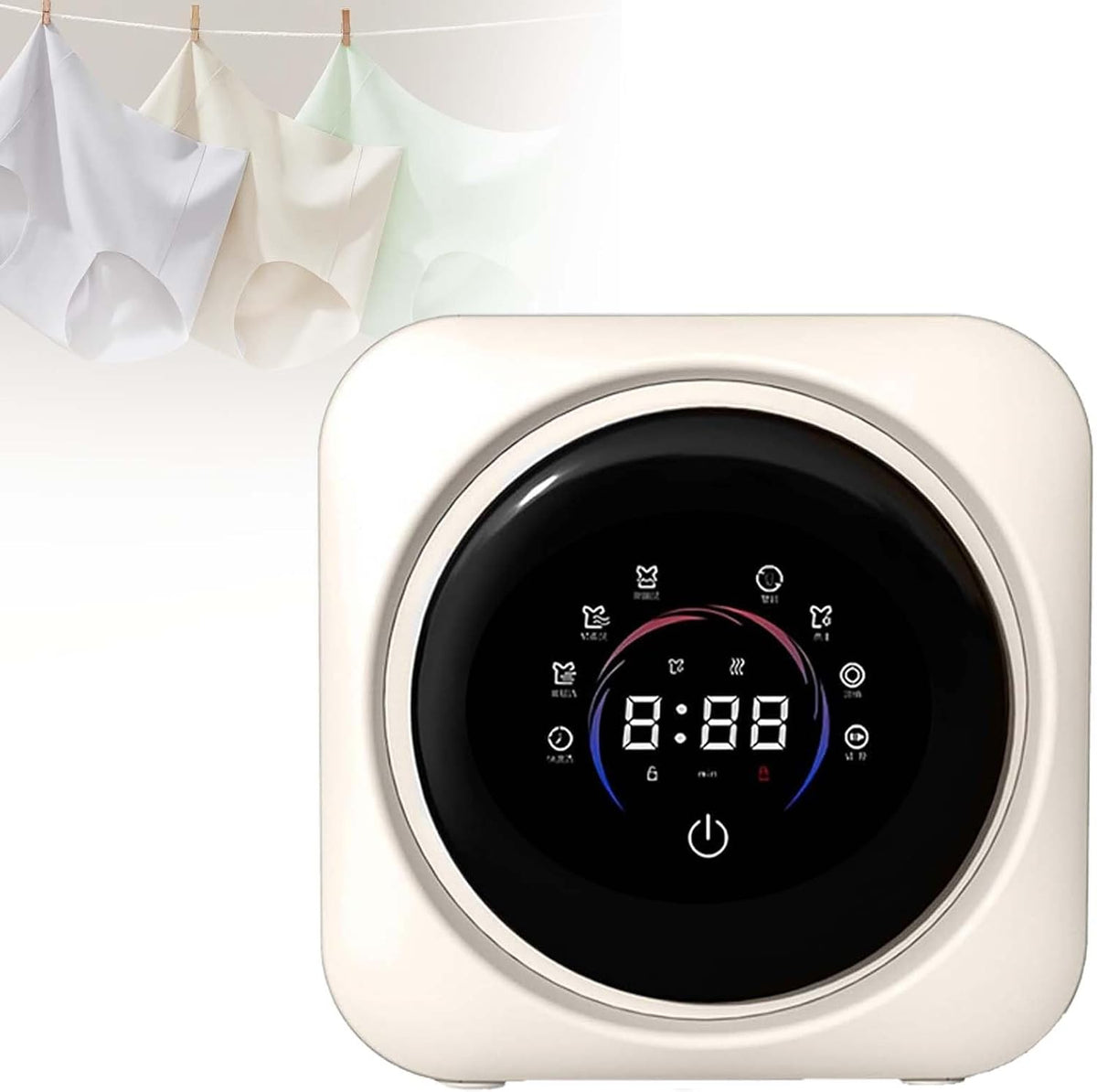 YISHENx lave-linge, 45 Db, Blanc, Machine à Laver Portable Pour Lingerie, Séchant Compact, Séchage à Air Chaud à 65 °c