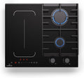Tables de cuisson KLARSTEIN, 7Kw, 58,5Cm, Noir, MultiChef 4 Plaque Induction Et Gaz - 4 Zones, 2 Gaz & 2 Induction