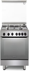 De'Longhi Cuisinières, 60 cm, Argenté, DGX 64 LSG Cuisine à Gaz, Four électrique multifonction avec grille