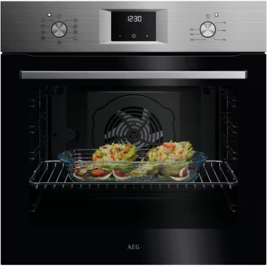 AEG Fours, 72 l, Argenté/Gris, Four multifonction encastrable OU5AB20SM, série 5000, SurroundCook, 9 programmes