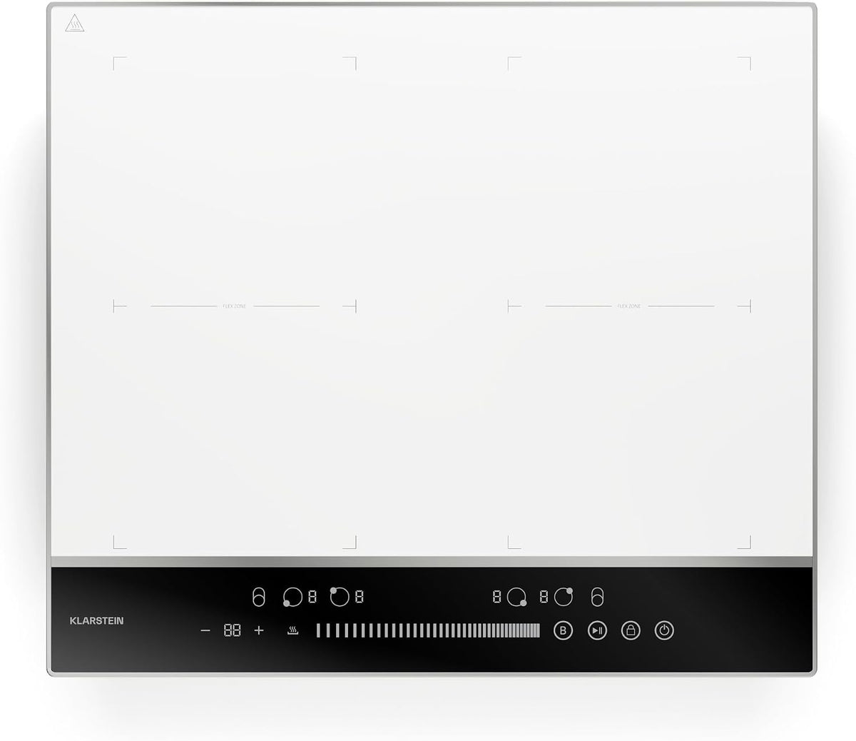 table de cuisson KLARSTEIN, 7200 W, Blanc, DualTone Flex Plaque de Cuisson à Induction - 4 Zones Flexibles