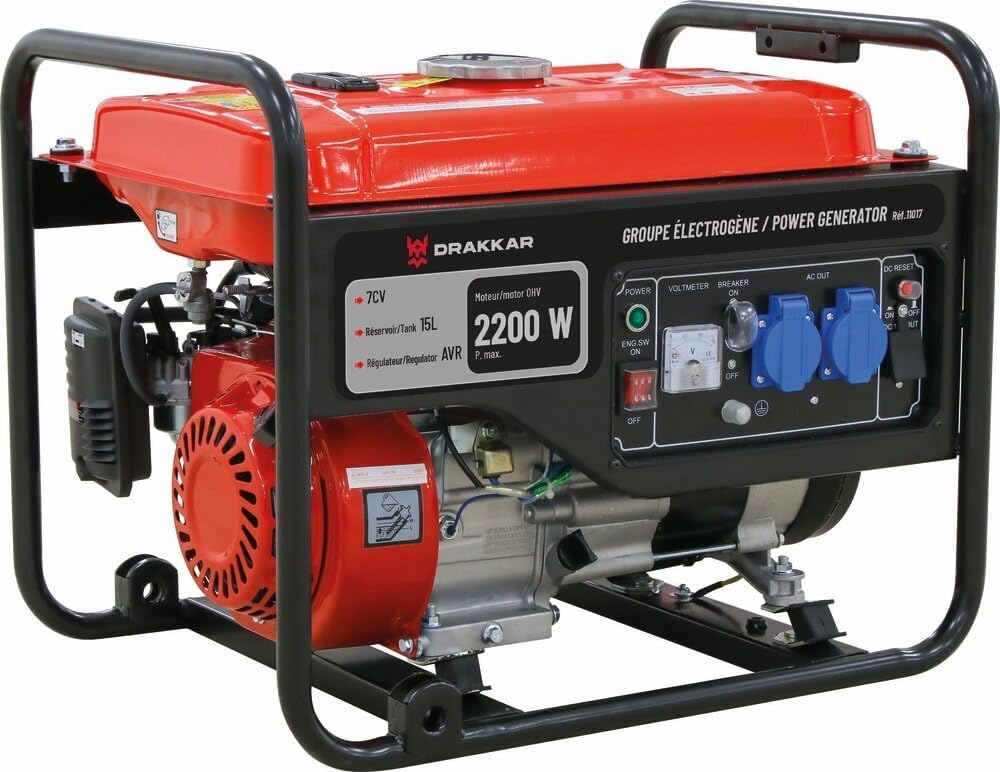 Groupe groupe électrogène, 2200 W, 15 L, Noir/Rouge